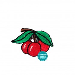 Iron-On Embroidery Sticker - Cherries with Leaves